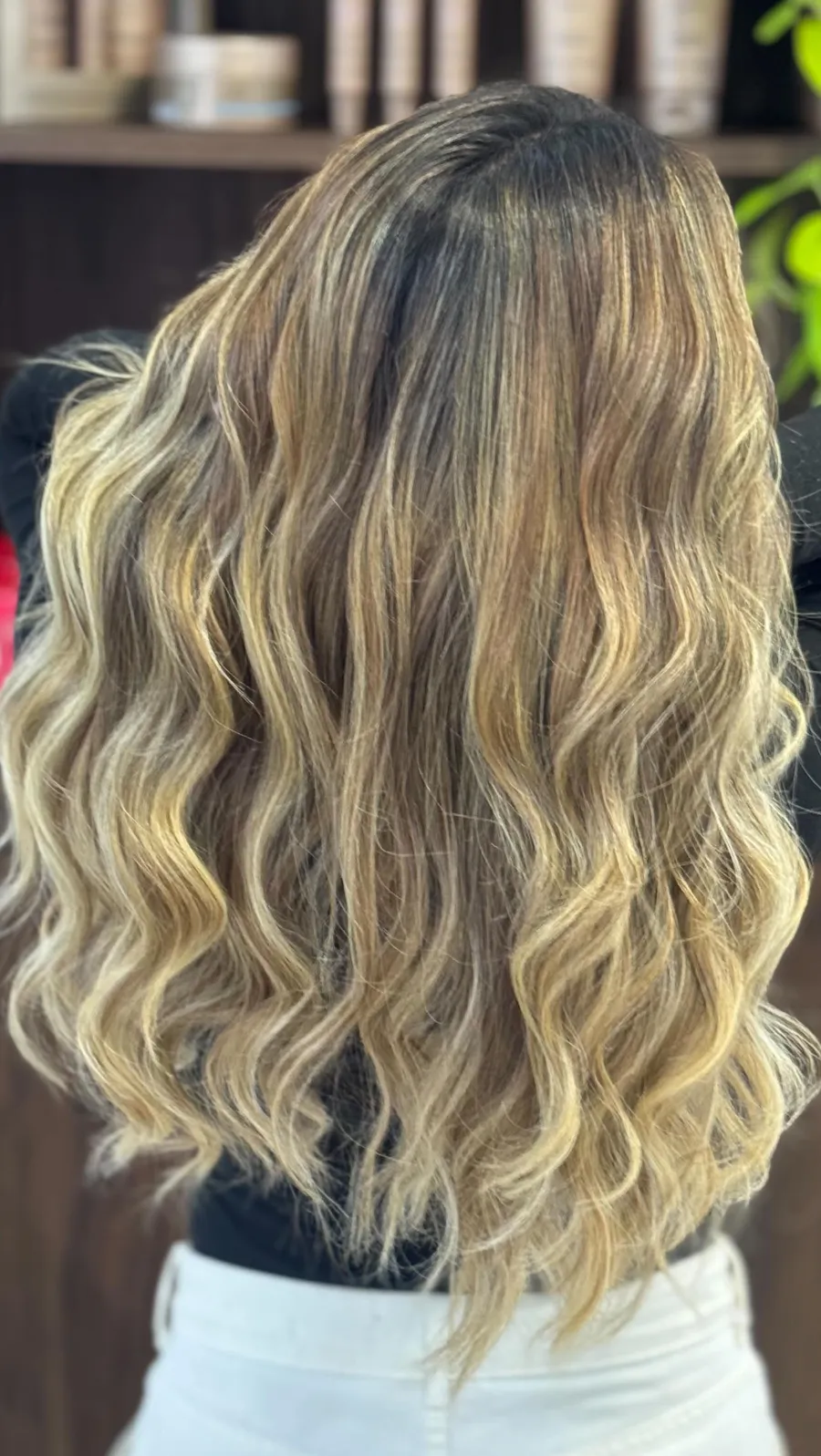 Mechas loiras com ondas